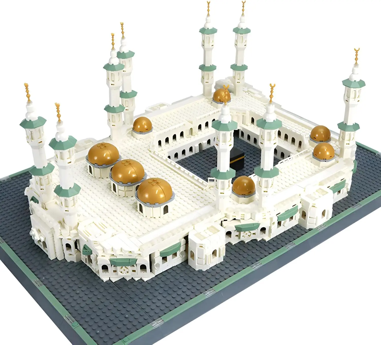 Tolle Moschee von Mekka, Bausteine-Set, islamisches Servies, Architekturmodell, Spielzeug, muslimische Eid-Geschenke für Kinder und Erwachsene, 2291-teilig