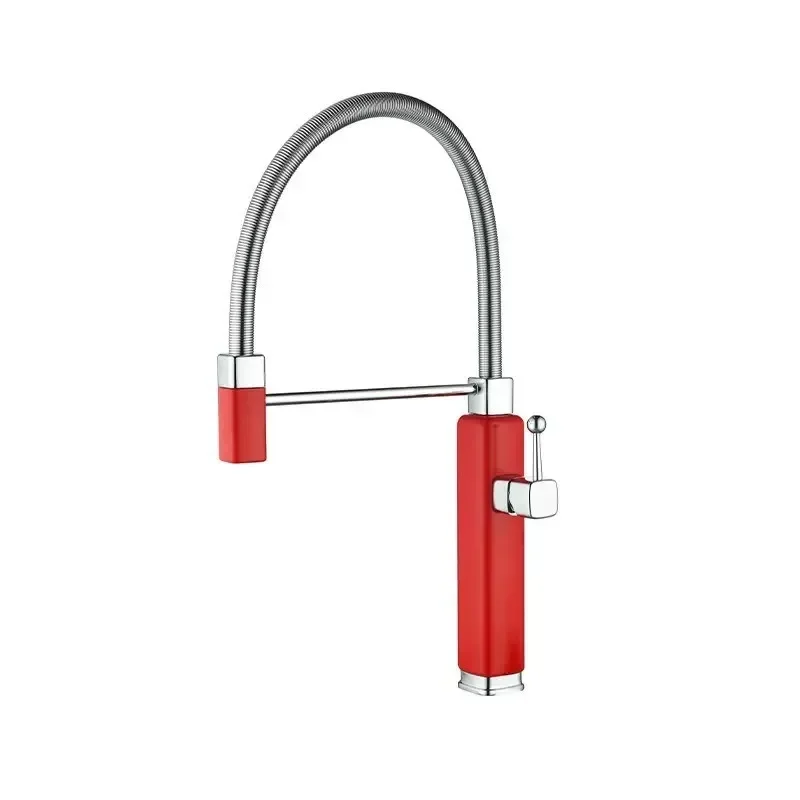 

Retro universal pull-out kitchen faucet hot and cold vegetable basin sink island full copper faucet household