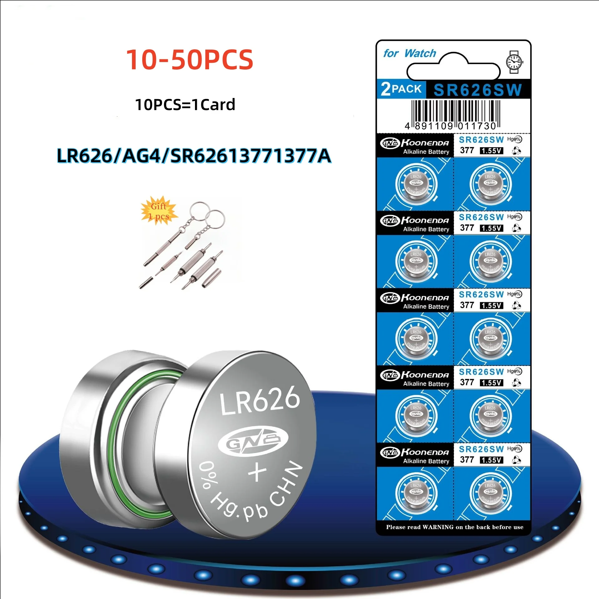 

10-50pcs SR626SW AG4 Button Cell Battery 377 LR626 1.55V Coin Cell for Watch