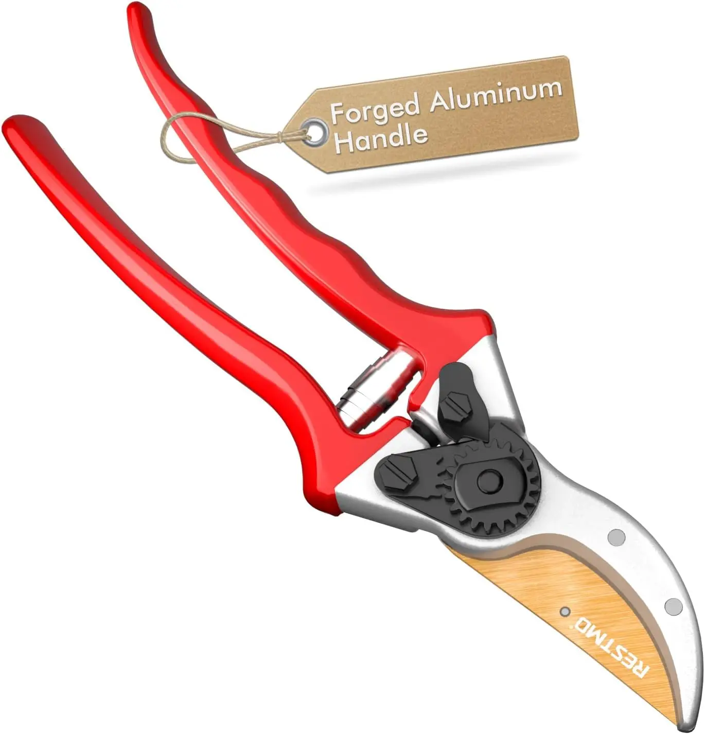 Tijeras de podar Pro de 8,6" - Hoja de acero Titanio SKS5, mangos de aluminio forjado, cortaúñas Bypass con nitidez duradera