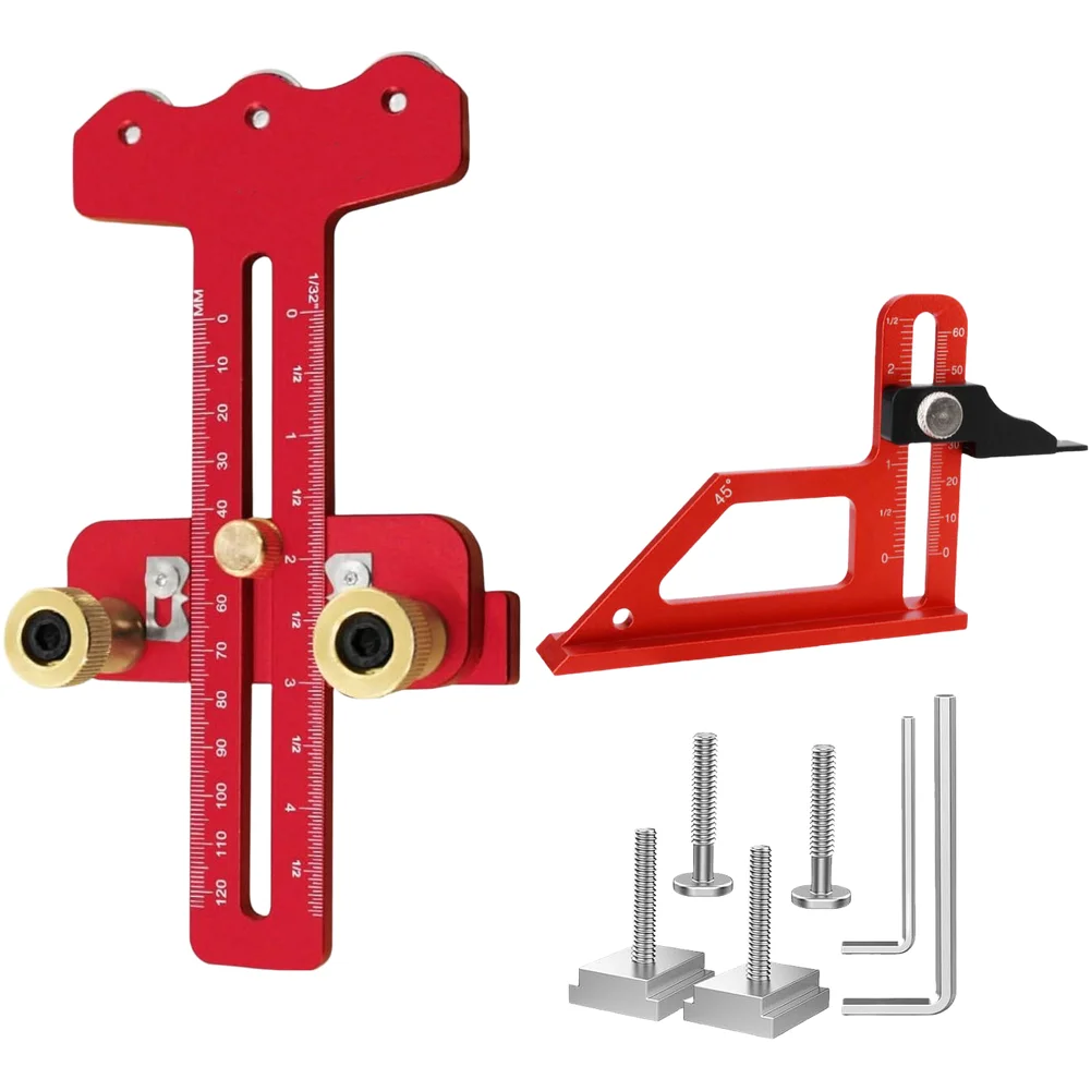 Black‑Red Table Saw Fence Roller Guide, Adjustable Quick‑Trim Accessory For Accurate Wood Trimming & Woodworking Projects