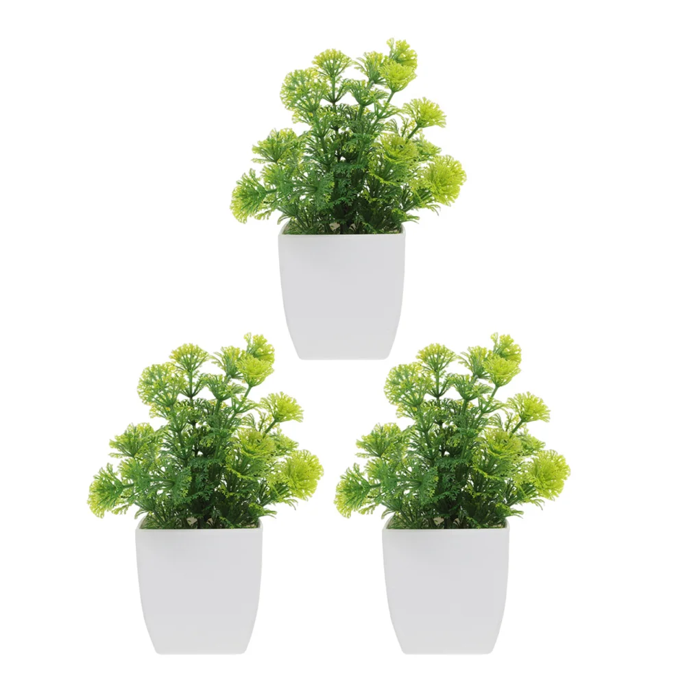 

3Pcs Small Faux Plants for Desk Artificial Indoor Plants Realistic Green Decor for Office Shelf Bathroom Home Use