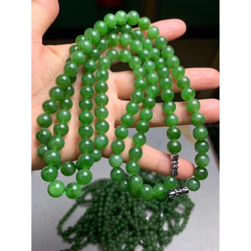 Hetian Jade 108Mm Jasper 8Mm Necklace Mom Chain Multi-Loop Bracelet Beads Accessories Components