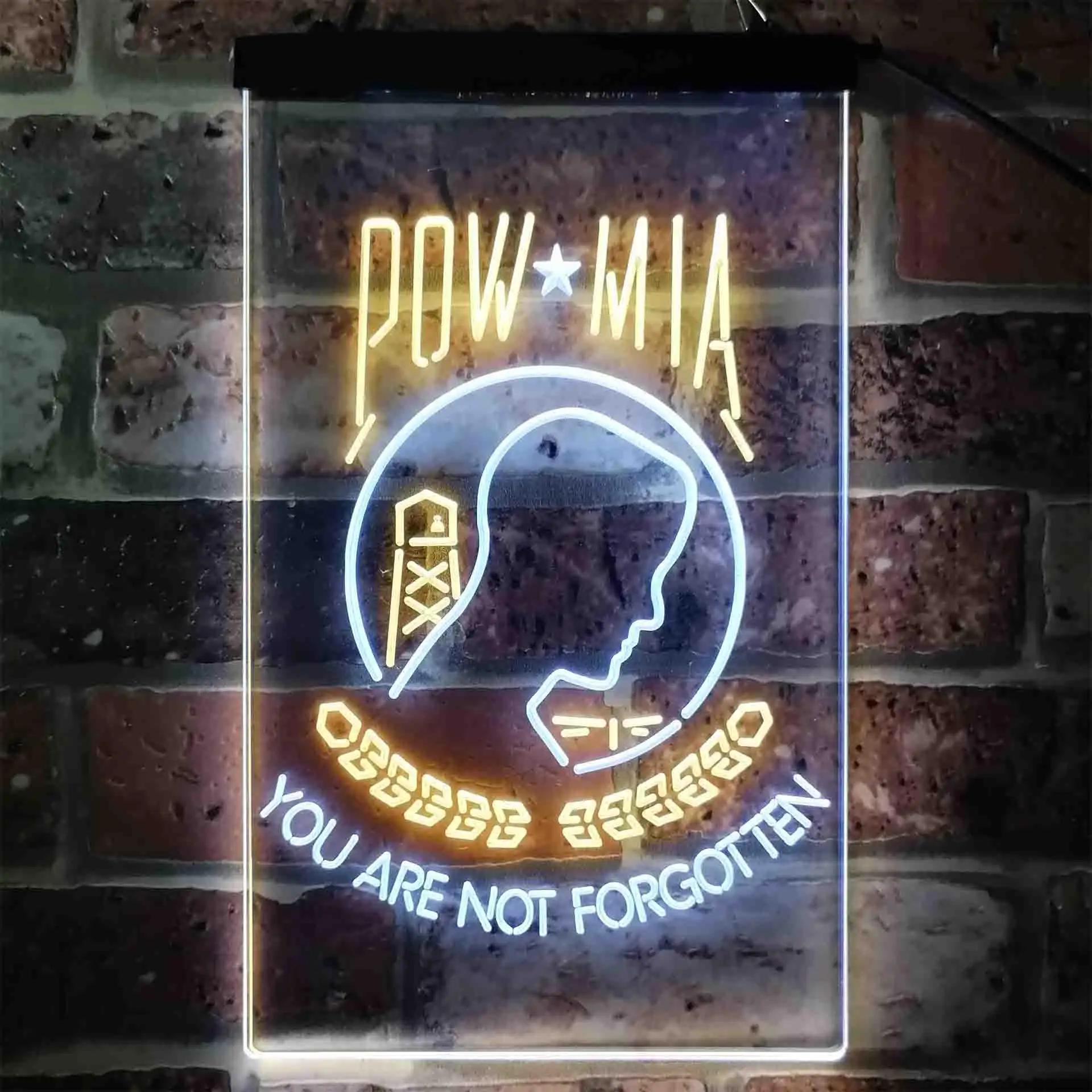 Pow Mia You are not Forgotten National League of Families Dual Color Led Neon Sign st6-i3935