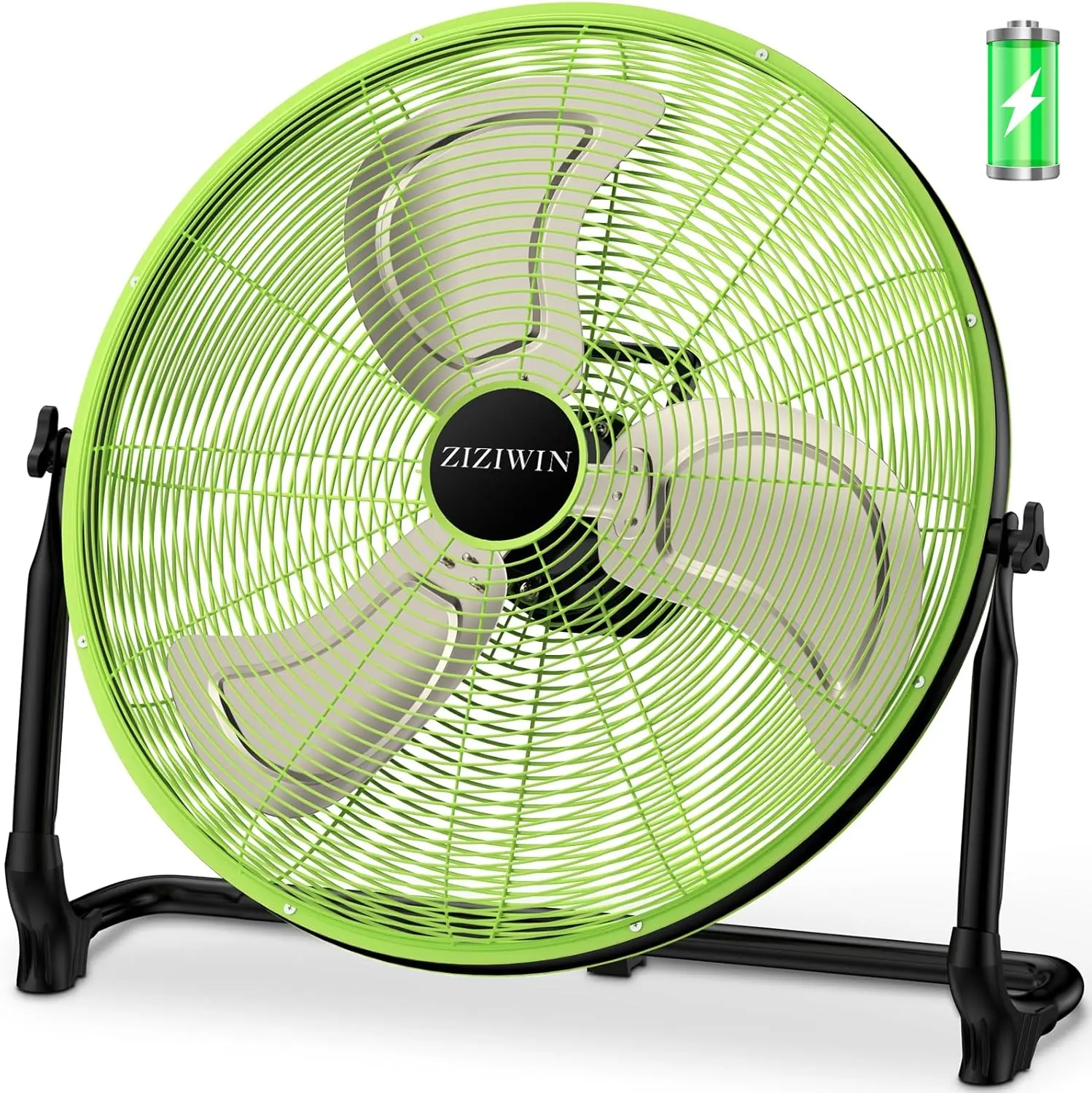 

20" 46500mAh Rechargeable Battery Fan, Cordless Floor Fan with 360° Tilt, USB Output for Home, Camping, Gym