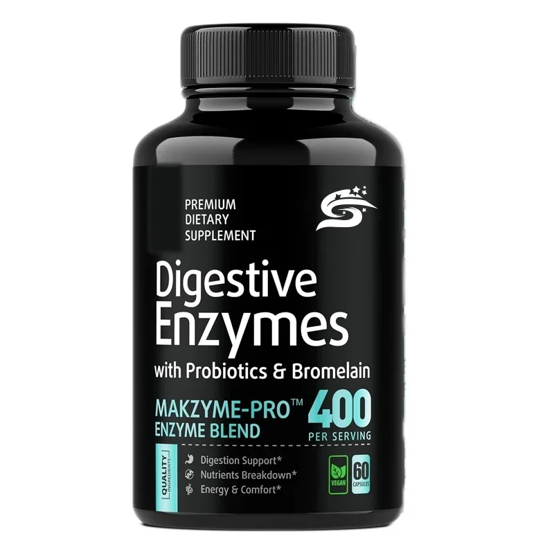 Digestive Enzymes Containing Probiotics Relieve Bloating And Digestion, Intestinal Supplement Papain, 60 Capsules