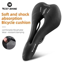 WEST BIKING Ergonomic Bike Saddle Men Women Hollow Breathable Cycling Cushion Comfortable Memory Foam MTB Road BMX Bicycle Seat