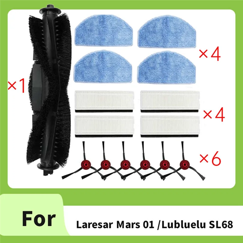 B25B 15 Pcs Vacuum Cleaner Accessories Main Side Brush Mop Filter For Laresar Mars 01/Lubluelu SL68