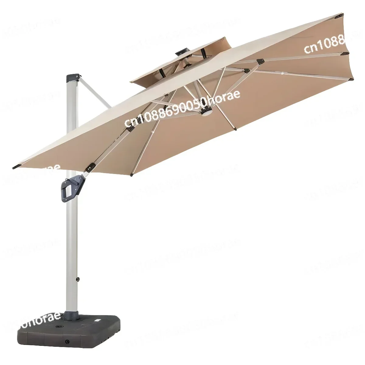 

Outdoor Parasol Courtyard Umbrella with Light Solar LED Light Bar Outdoor Villa Terrace Garden Large Roman Umbrella