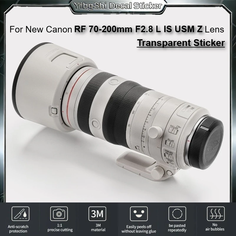 For New Canon RF70-200mm F2.8 L IS USM Z Lens Transparent Sticker Vinyl Wrap Film Lens Body Protective Sticker Protector Coat