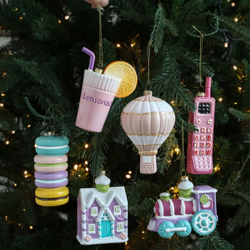 

Plastic Macaroon Cute Girl Colorful Painted Pendant Christmas Tree Window Hangings Hanging Decoration