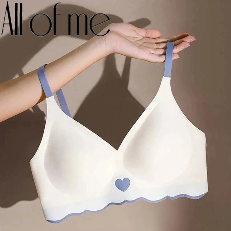 French Color Contrast Seamless Underwear Women Adjustable Beauty Back Bra Intimates Gather No Steel Ring Sports Anti-Sagging Bra