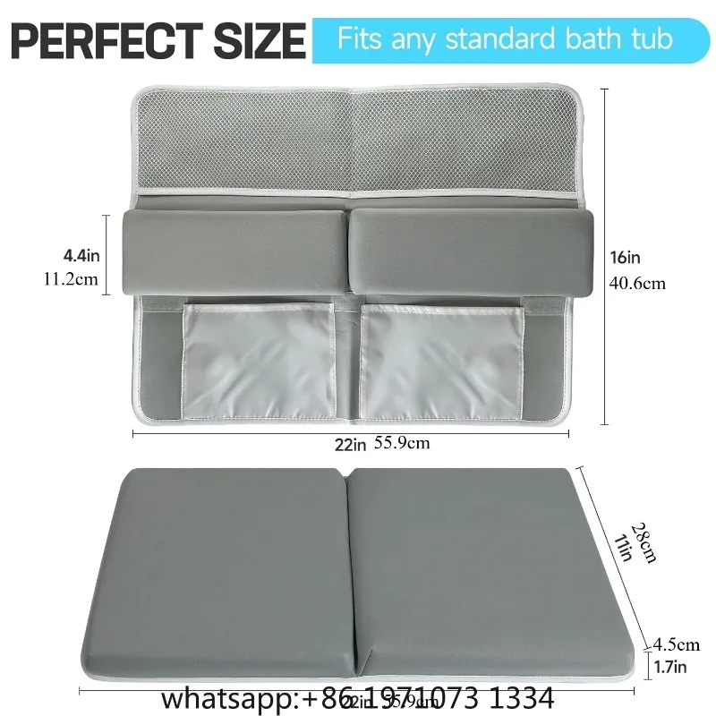 Bath Kneeler with Elbow Rest Pad Set Anti-Skid for Baby Bathing Time Bathtub Kneeling Cushion Mats with Storage Bag Quick-Drying