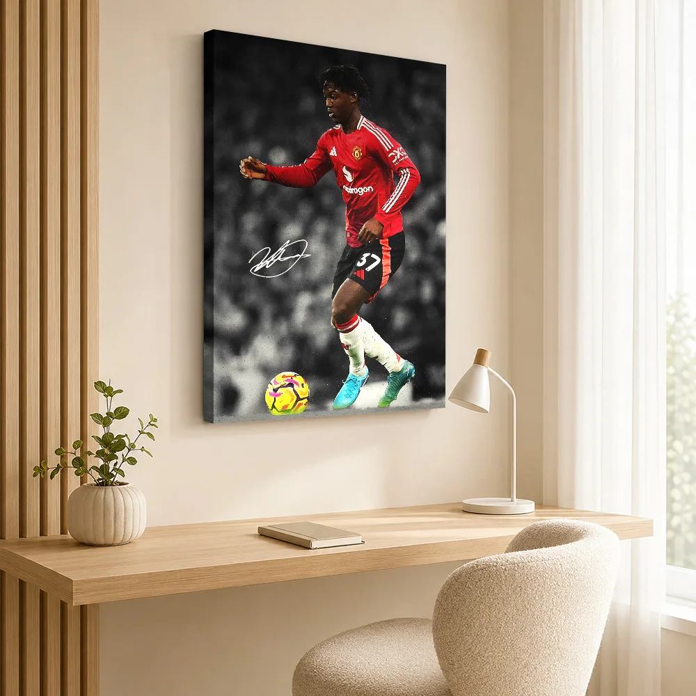 Cristiano Ronaldo Jersey Framed Canvas Print Poster Customized Photo Sports Portrait Wall Paintings Decoration for Bedroom Gym