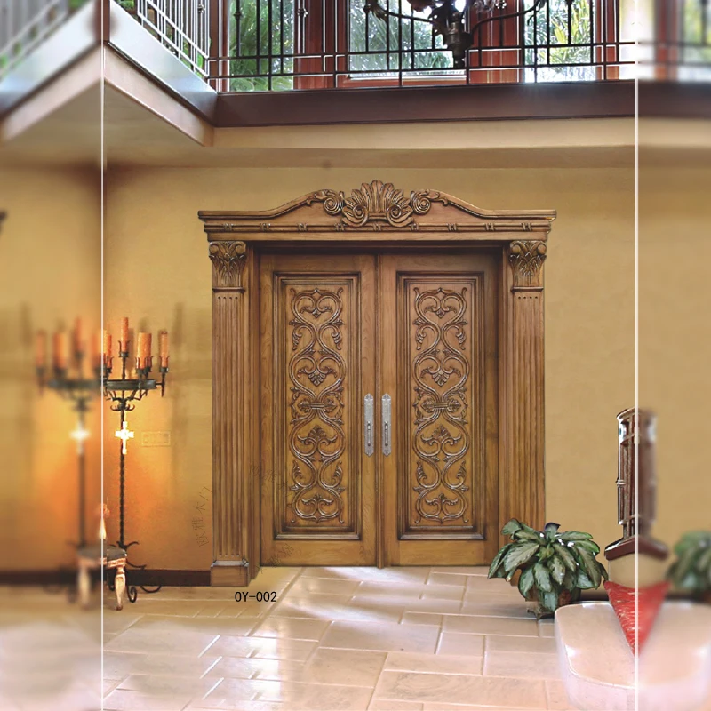 

Outdoor Villa Door Flat Solid Wood Door Log Courtyard