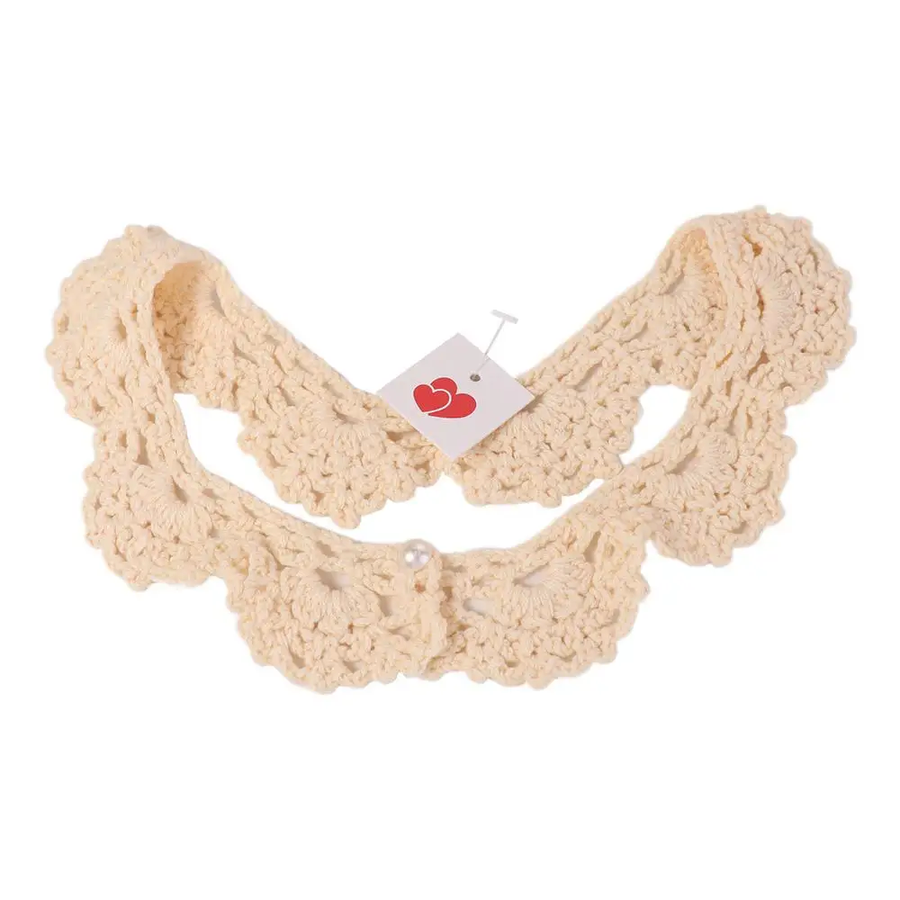 Sweet Hollow Out Crochet Shawl Detachable Round Neck Knitted Scarves Scarf Accessories Clothes Decoration