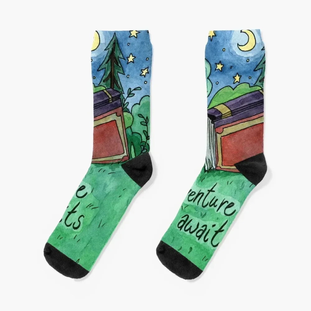 Adventure Awaits Socks Run floral sheer Socks For Men Women's