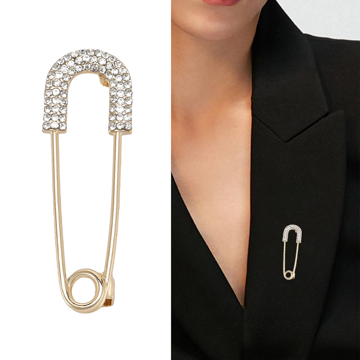 Beaut&Berry Exquisite Rhinestone Pins for Women Unisex Fashion Brooches Casual Party Jewelry Accessories Gifts Decoration