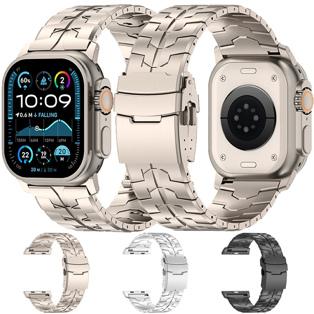 

Luxury Stainless Steel Strap for Apple Watch Ultra 49mm 46mm 45mm Tool Free Quick Disassembly Bracelet for IWatch 10 9 8 7 6 SE