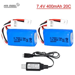 7.4V 400mAh 752035 Lipo Battery For RC DM007 Airplane Quadcopter Drone Helicopter Toy Spare Parts 2s 7.4V Lithium Battery XH2.54