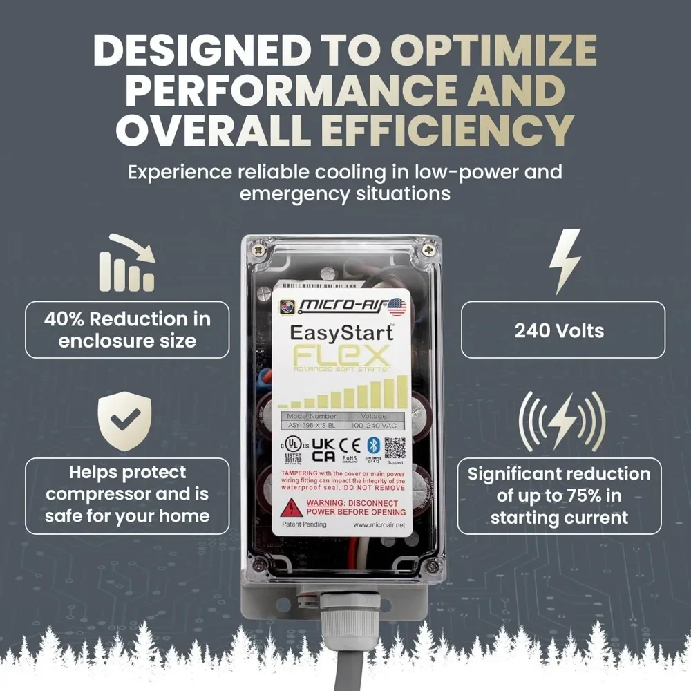 مكيف الهواء-EasyStart FLEX 398 - طقم بلوتوث ناعم لمكيف الهواء المنزلي، RV والاستخدام التجاري، يعمل مع