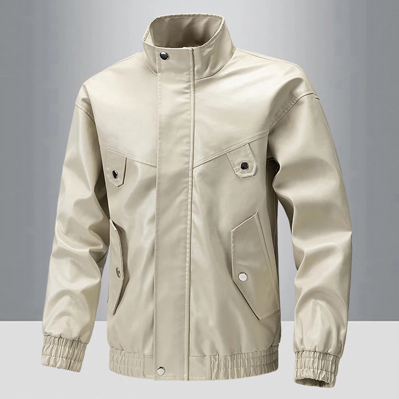 

Autumn Men Motorbike Jacket Windproof Waterproof Motorcycle Coats Mens PU Leather Motorcycle Jacket Streetwear Cycling Clothes