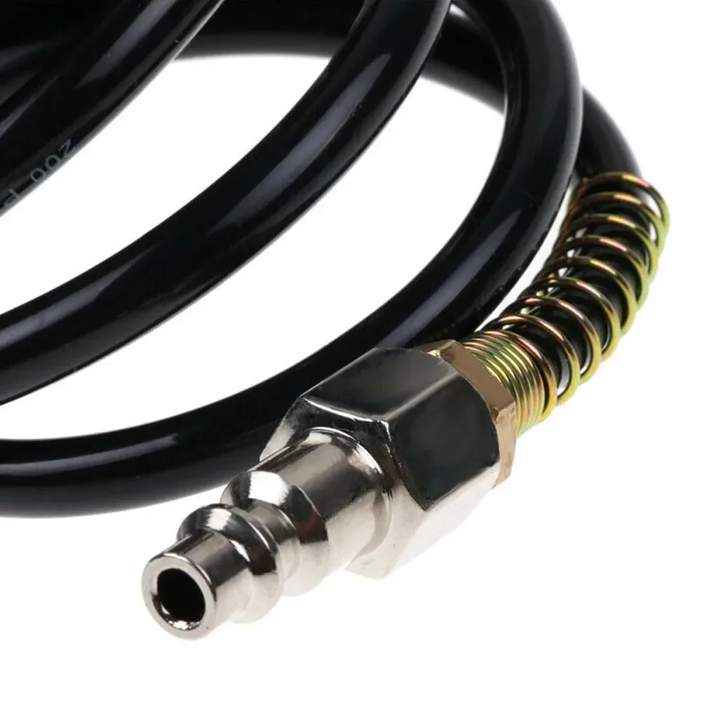 1/4 PE Flexible Compressor Air Hose Durable Practical Pneumatic Easy Apply Extension Inflating Coil Adapter Quick Coupler