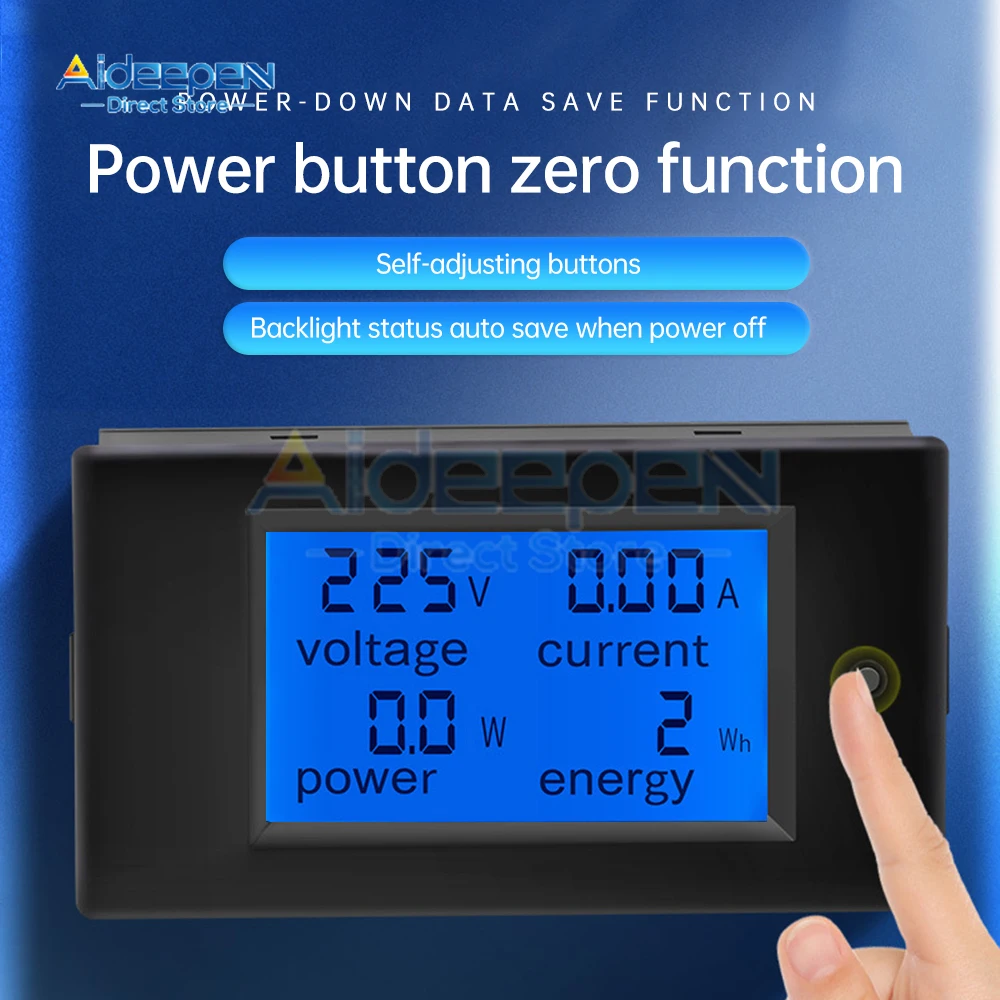 32A 63A AC 80-260V Digital LCD Display Voltmeter Ammeter Wattmeter Power Energy Meter 110V 220V Volt Wattmeter Tester Detector