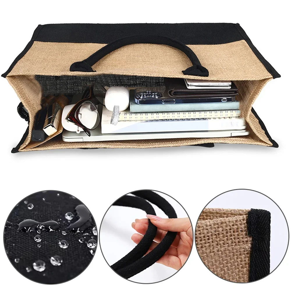 Customized Name Handbag Jute Bag Large Capacity Shopping Bag Environmentally Friendly Portable Storage Bag Customized Product