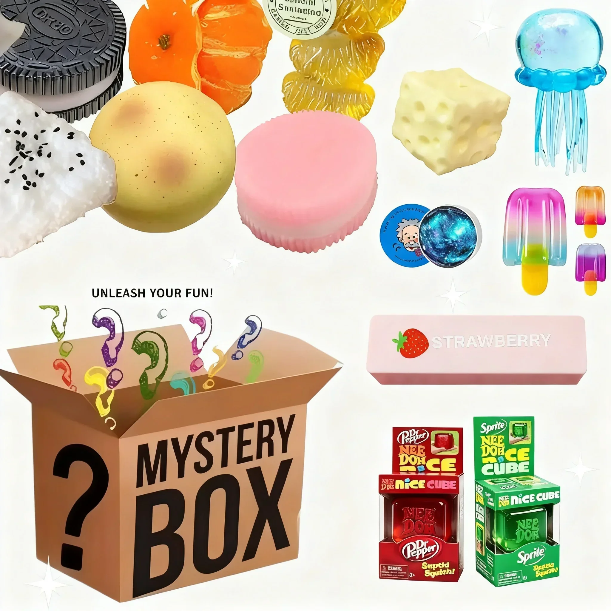 Cute Squeeze Foot Toy Antistress Random Mystery Blind Box Fidget Toys Squishy Simulated Food Fidget Toy Stress-Relief