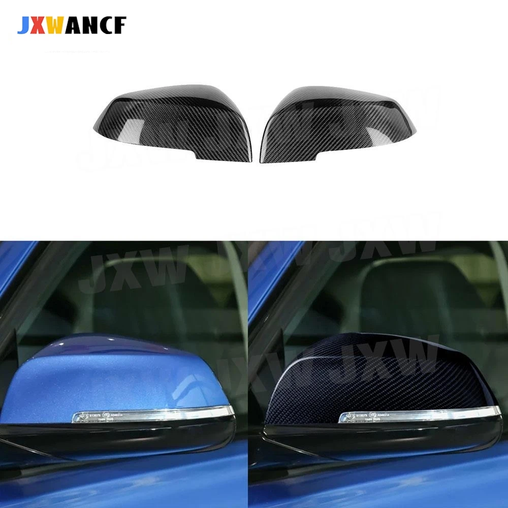 

JXWANCF Carbon Fiber Rear View Mirror Cover Caps For BMW 1 2 3 4 X Series F20 F21 F22 F23 F30 F31 F32 F33 F36 X1 E84 2012-2017