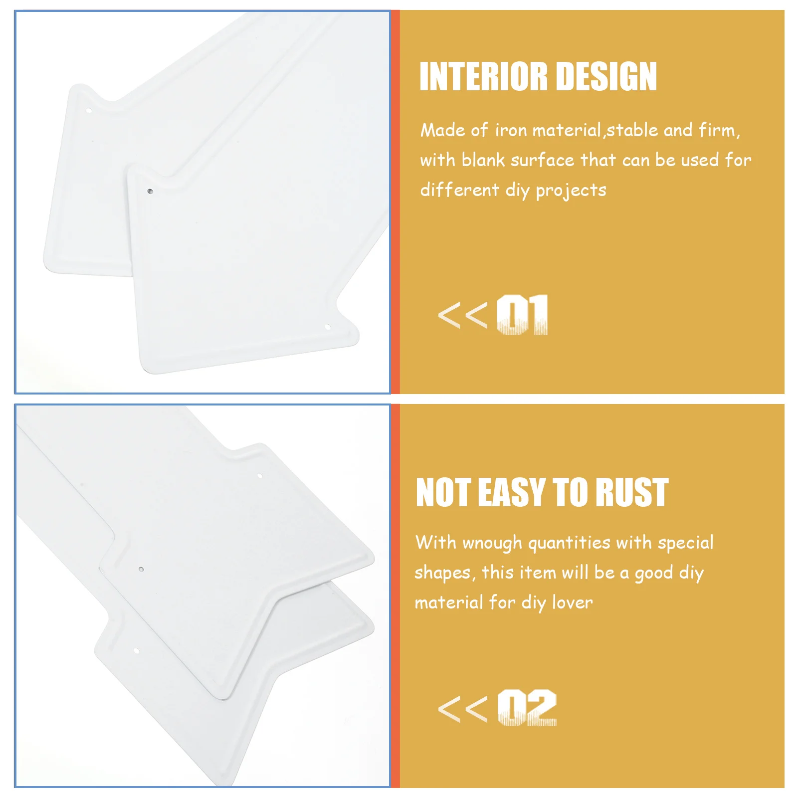 

2 Pcs Tin Painting Metal Engraving Blanks Tags Panel Sign for Wall Board Diy Decorative