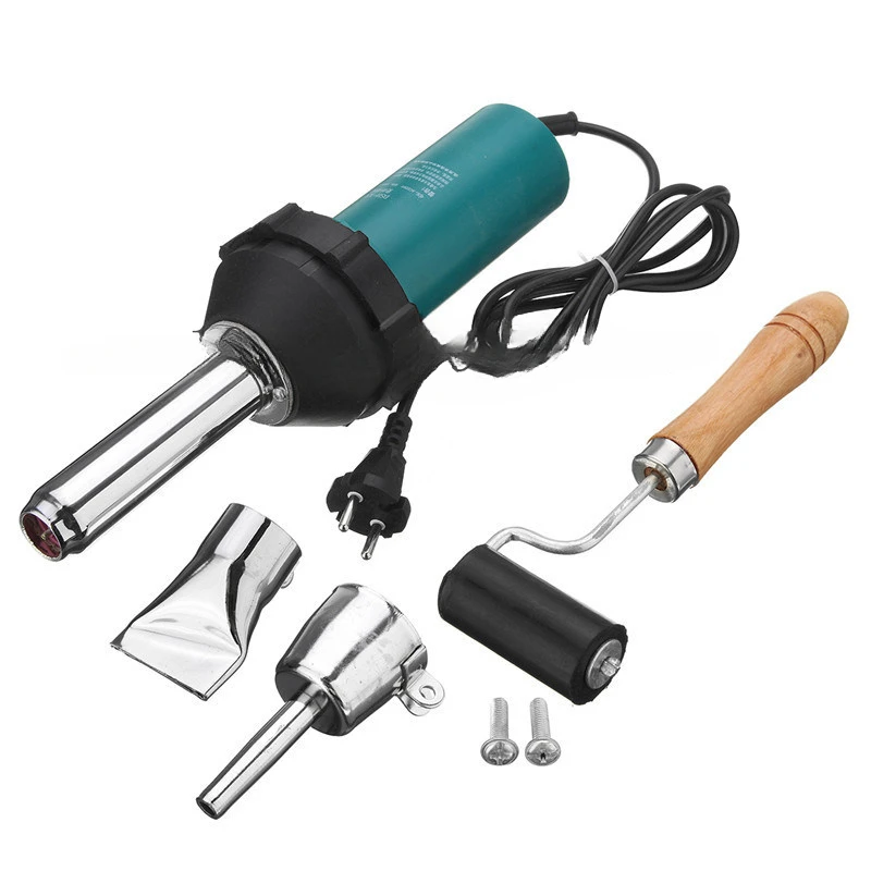 for 1080W 220V 50Hz Plastic Hot Air Welding Gun with Pencil Tip Nozzle & Flat Tip & Pressure Roller Heat Gun Kit