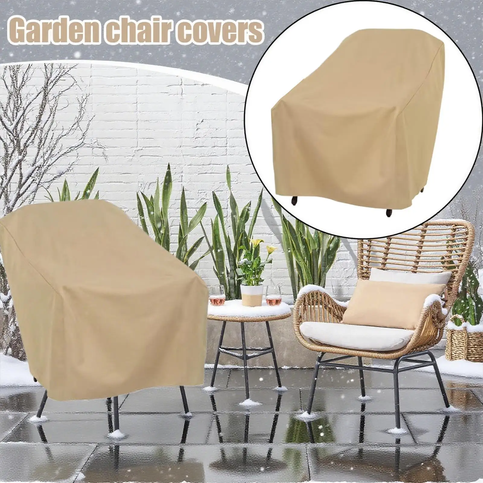 Lawn Chair Covers Waterproof Patio Chair Dust Covers 2 Pieces Heavy-Duty Protector Windproof Guard For Porch Urban Balcony Beach