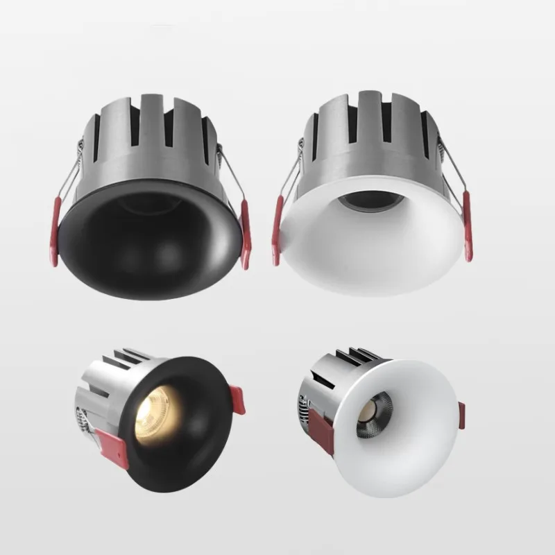 

Встраиваемый светодиодный светильник COB с регулируемой яркостью, потолочный светильник, прожектор, алюминий 7W9W10W12W15W18W20W24W AC110V220V, внутреннее освещение