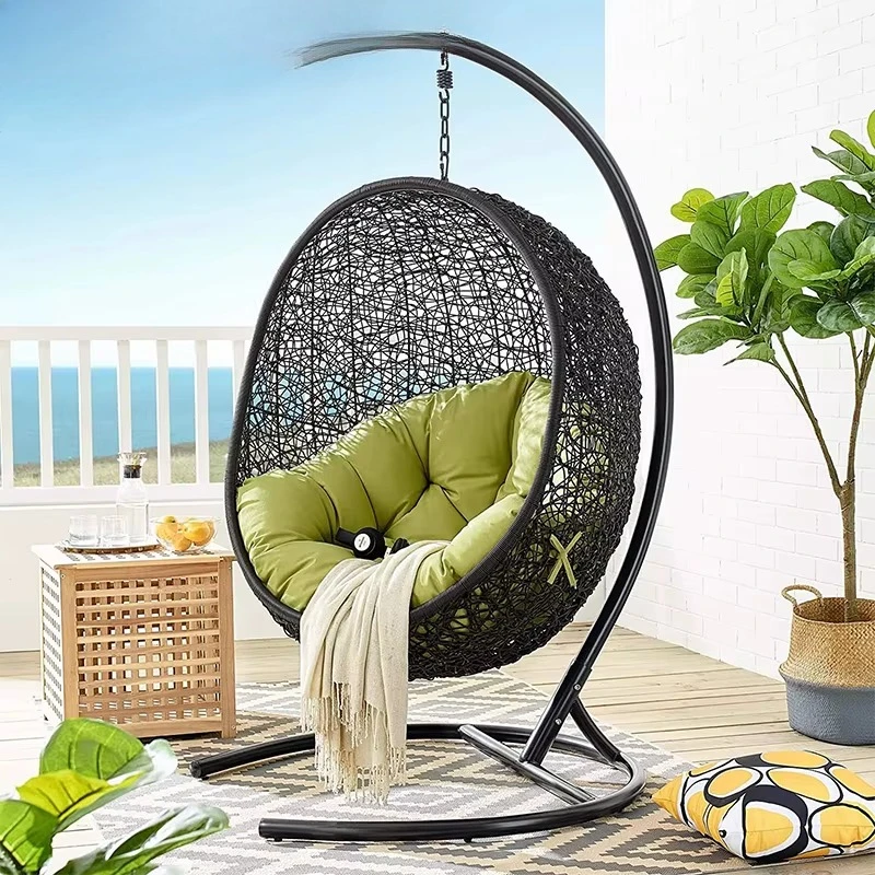 Kids Outdoor Nest Swing - Chaise pivotante nid bleu pour enfants,
