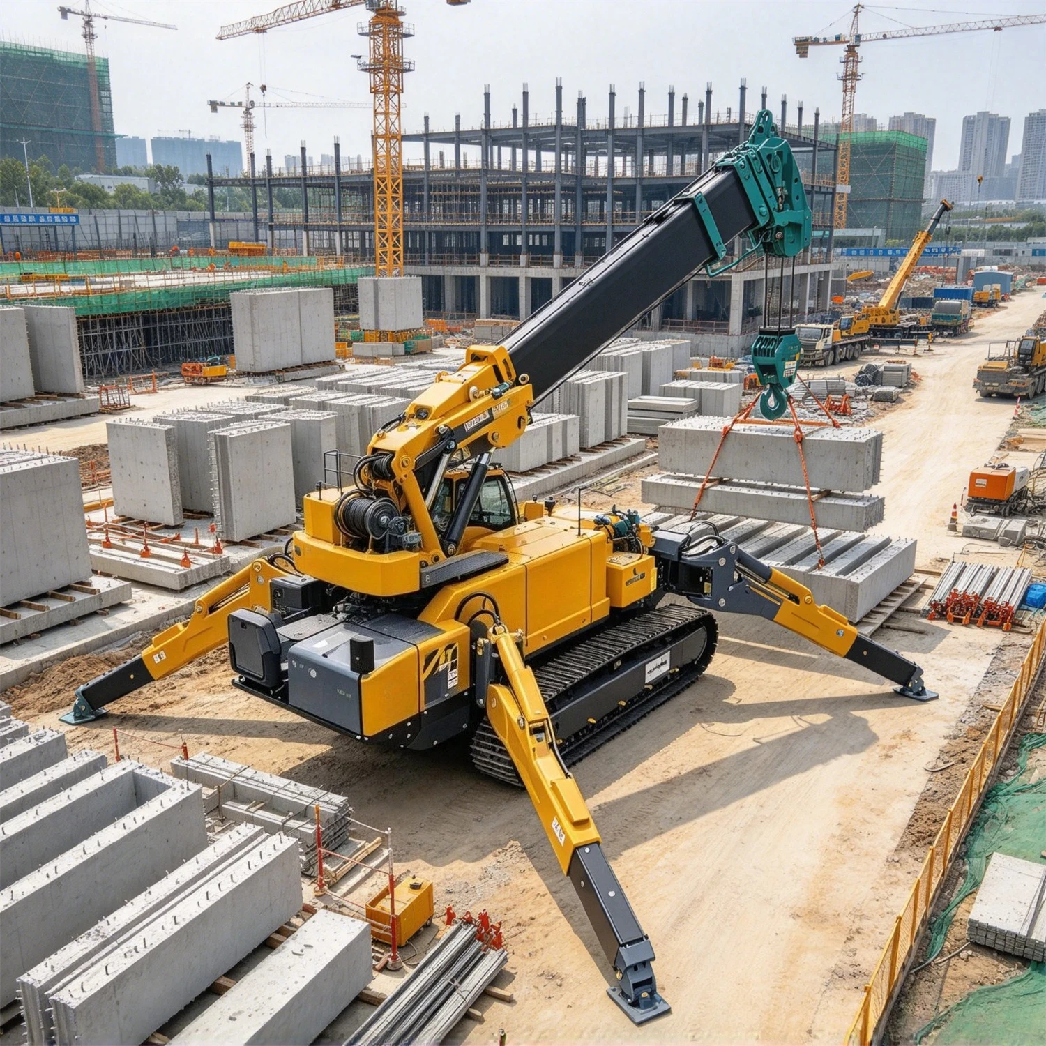 Factory Price Crawler Spider Crane Telescopic Boom Remote Control Mini Micro Crane Indoor Outdoor Construction Lift