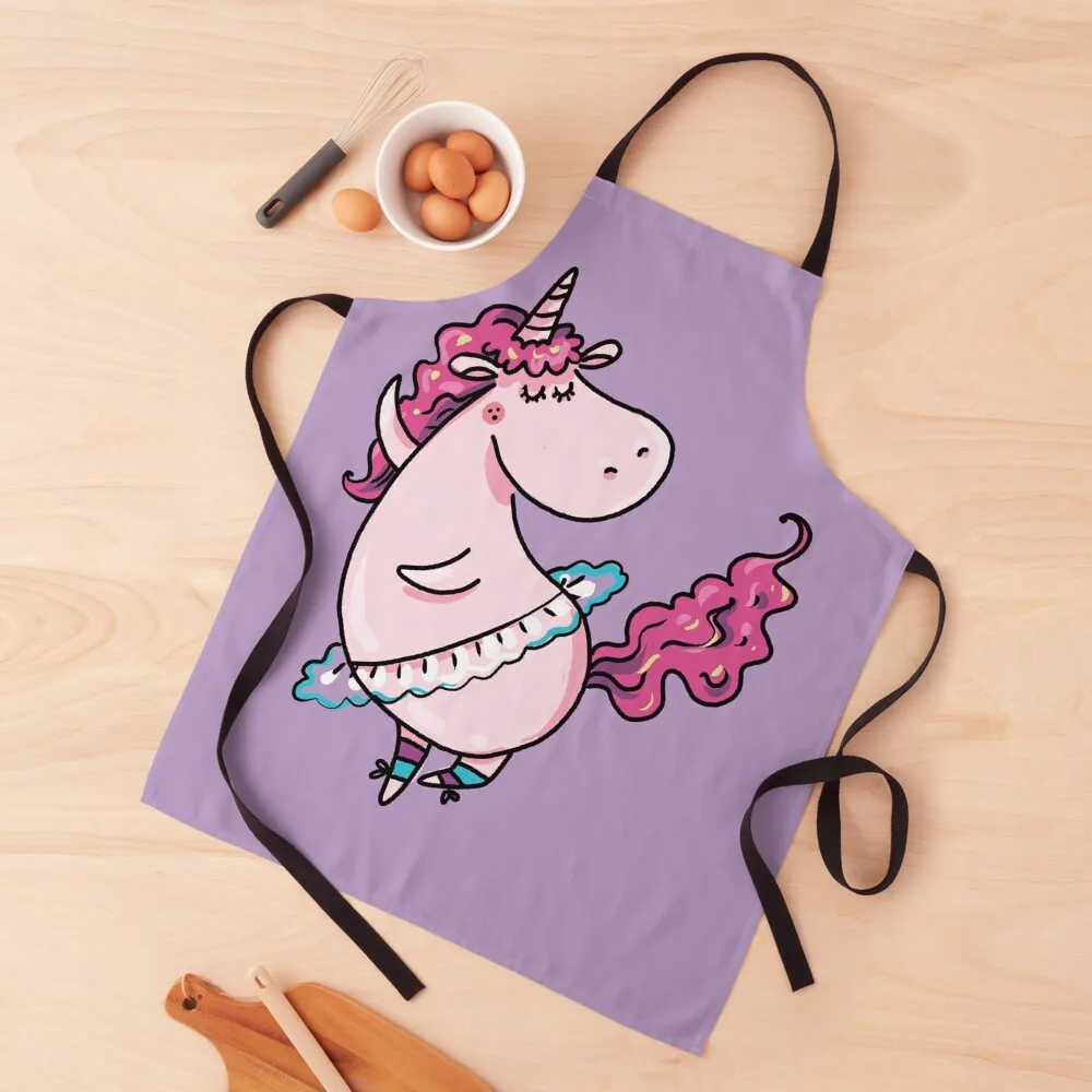 Ballerina Unicorn Apron Women's Dresses Things For The Kitchen painting Apron