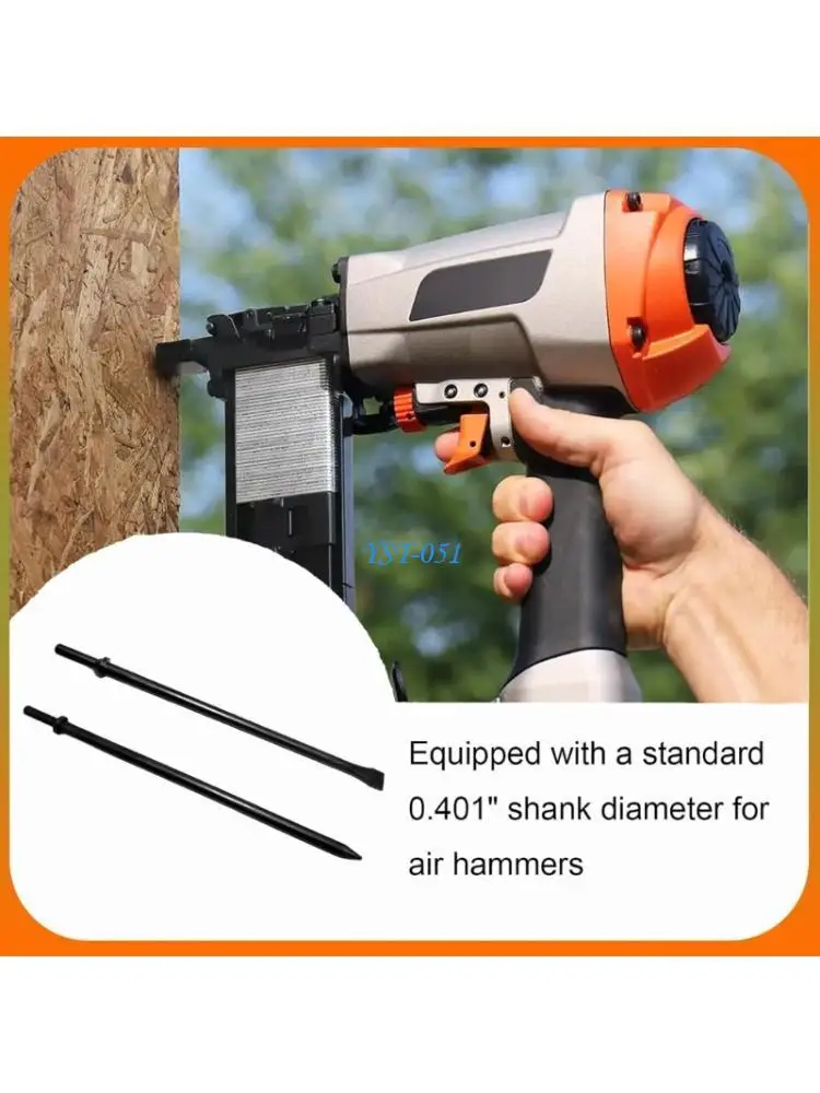 E15A 2Pcs Pneumatic Chipping Bit 14Inch Pneumatic Cold Chisels for Concrete Breaking Tile Removal