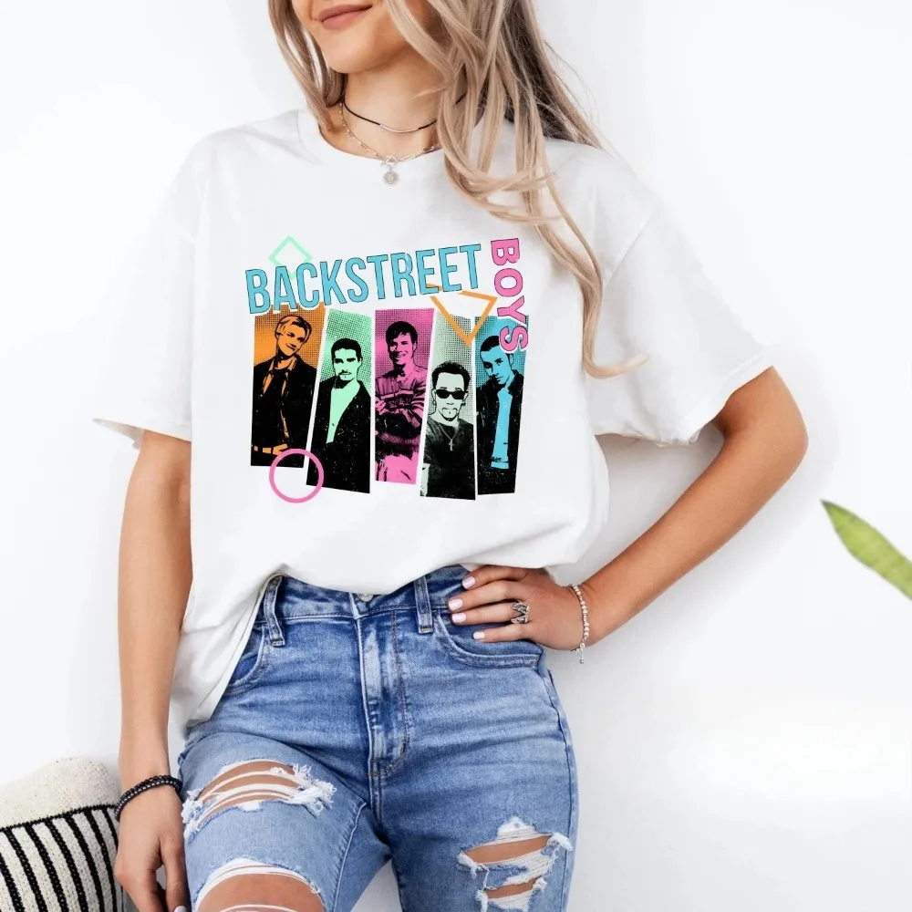 Pop Music Bring Memory Back Street Backstreet Boy Band BSB Rock T-Shirt Vintage Pop Round Neck Short Sleeve Retro Style Top