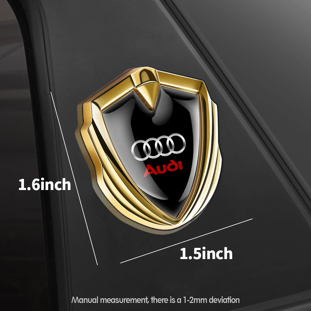 Metal Car Fender Body Emblem Shield Decoration Stickers For Audi A4 A4L A5 A6 A7 A8 A8L TT Q1 Q2 Q3 Q4 Q5 Q6 Q7 Q8 B2 B3 B4 B5