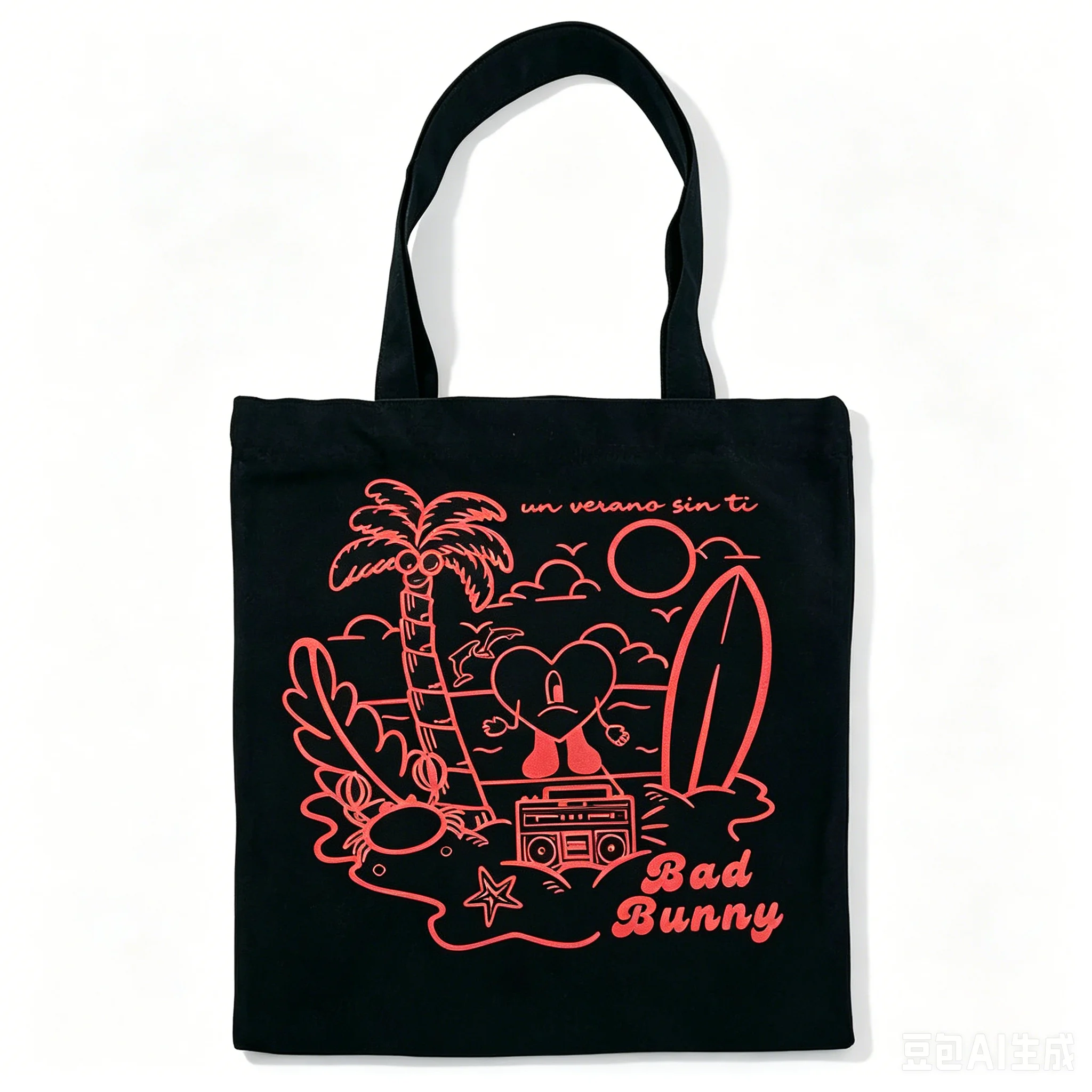 Hot Sale Rapper Bad Bunny Tour 2026 Debi Tirar Mas Fotos DTMF Print Eco-Friendly Reusable Shoulder Bag Casual Shopping Handbag