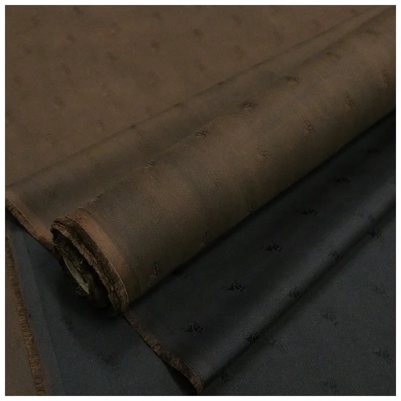 This is a traditional Chinese cheongsam designer fabric made of 6A silk twill with jacquard and fragrant gauze