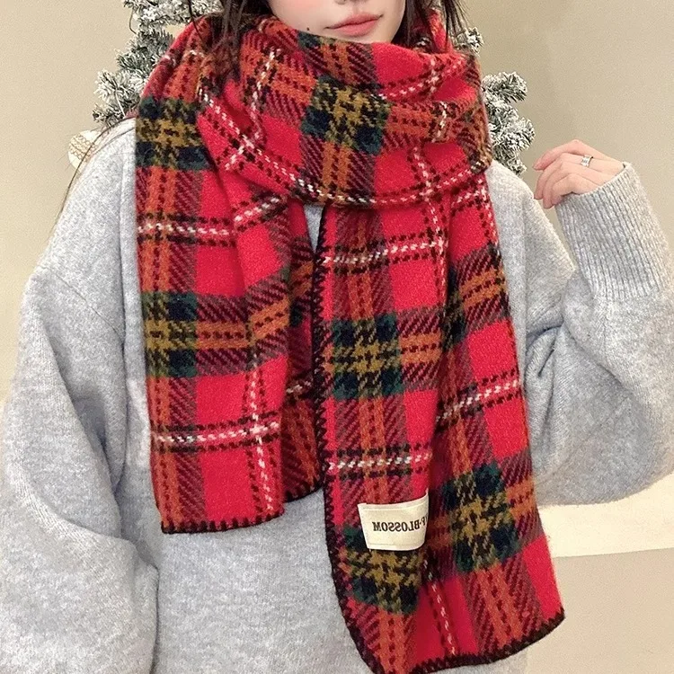 Fashion Lattice Pattern Scarf Cashmere Women Wool Ladies Scarf Warm Checkered Scarves Female Winter Scarves Christmas New Year