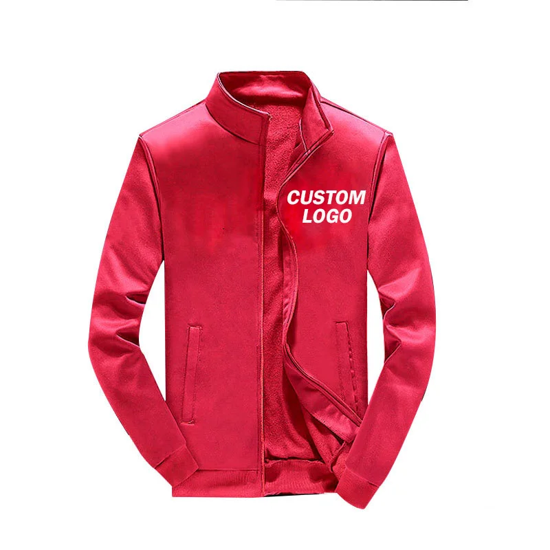 Men\'s Custom Logo Printed Sportswear Zipper Lapel Cardigans Athletic Wear Casual Streetwear Soaking Jogging Fashion Brands