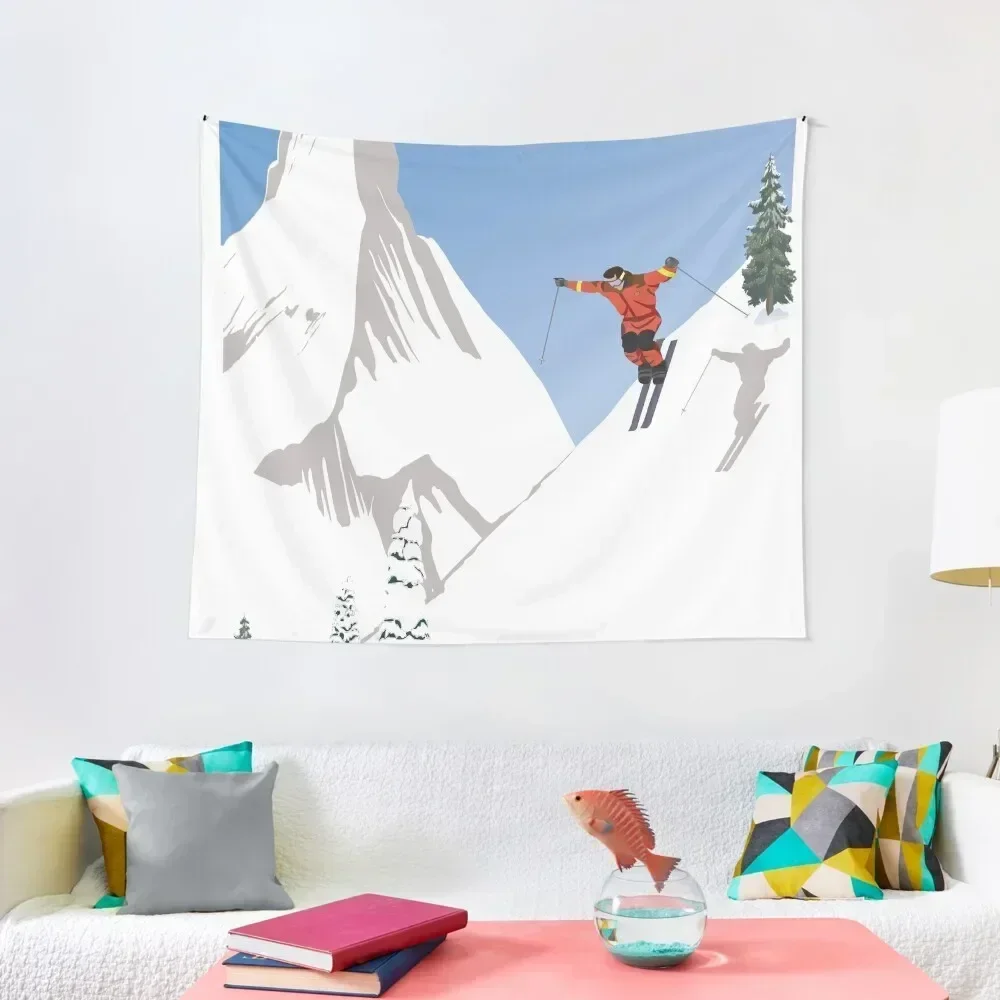 

Zermatt, Valais, Switzerland,Ski Poster Tapestry Decorations For Room Aesthetic Room Decoration Tapestry