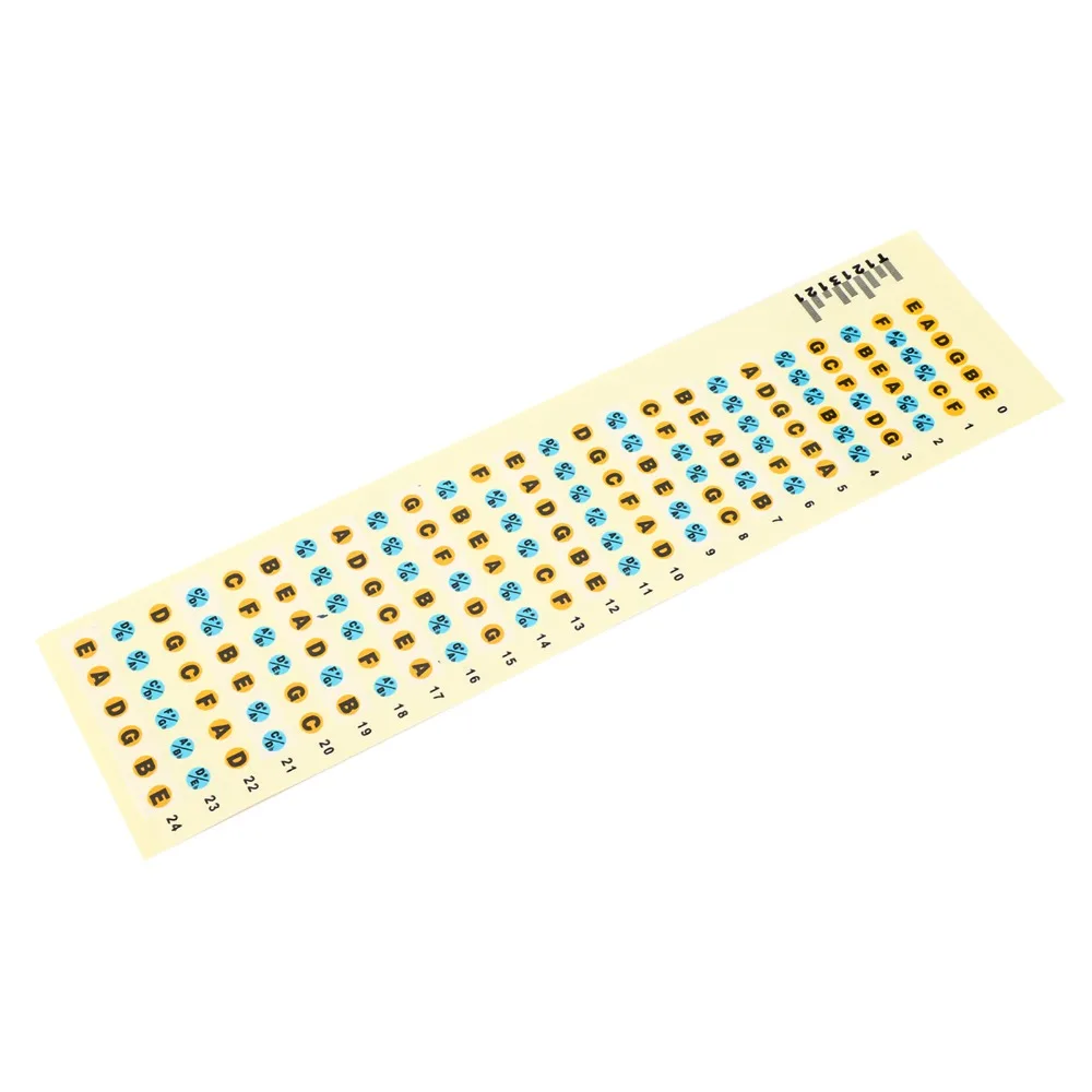 2PCS PVC Fretboard Note Decals Yellow Fret Markers Fret Markers Stickers Guitar Fretboard Stickers For Musicians Learning