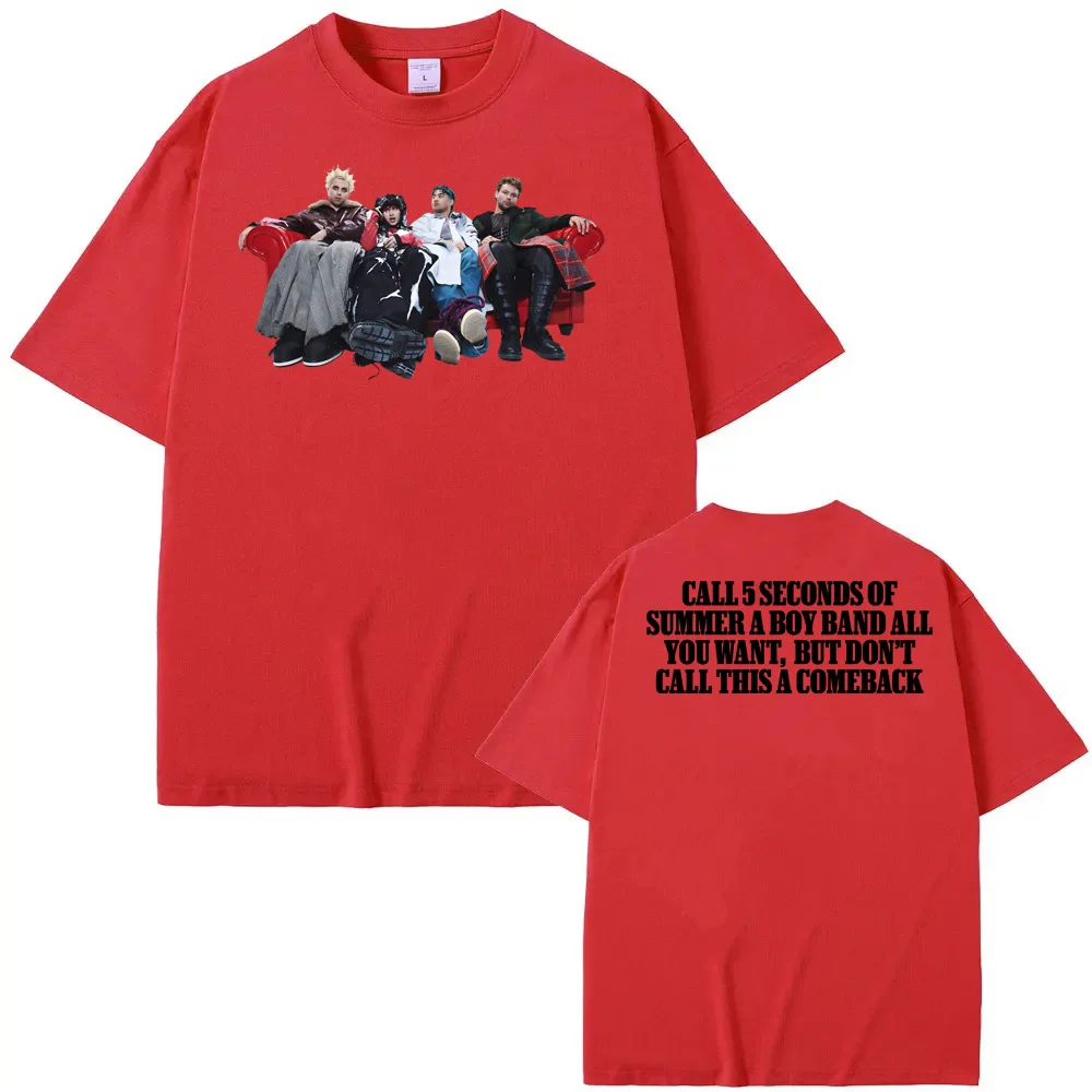 5 ثانية من الصيف المحملة 2025 ألبوم جديد ليس موافق بلايز الصيف الهيب هوب 100% القطن تي شيرت عالية الجودة ريترو الجولة الرقبة التي شيرت