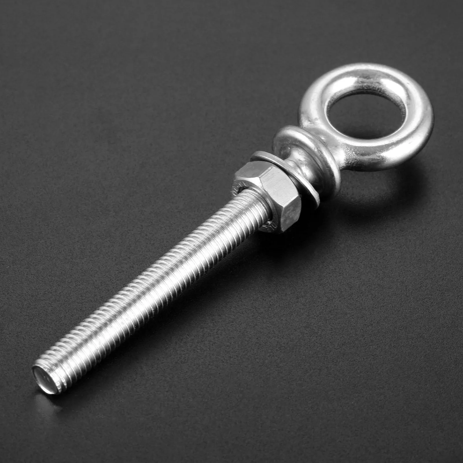 Marine 316 Stainless Steel Long Lifting Eye Bolt Long Shank Collared Casting Long Bolt With Washer & Nut For Boats M6 M8 M10 M12