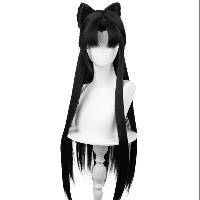 영원한 지옥 코스프레 율링롱 가발 헤드피스 구미호 검은색 리본 헤어밴드 시뮬레이션 가발